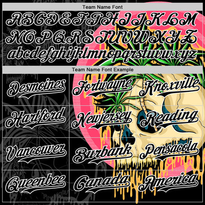 Custom Black White 3D Illymakes Drippy Tropical Skull Authentic Baseball Jersey