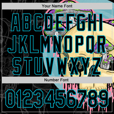 Custom Black Lakes Blue 3D Illymakes Drippy Mushroom Skull Authentic Baseball Jersey