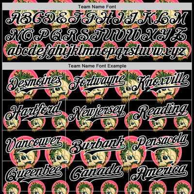 Custom Black White 3D Illymakes Drippy Tropical Skulls Authentic Baseball Jersey