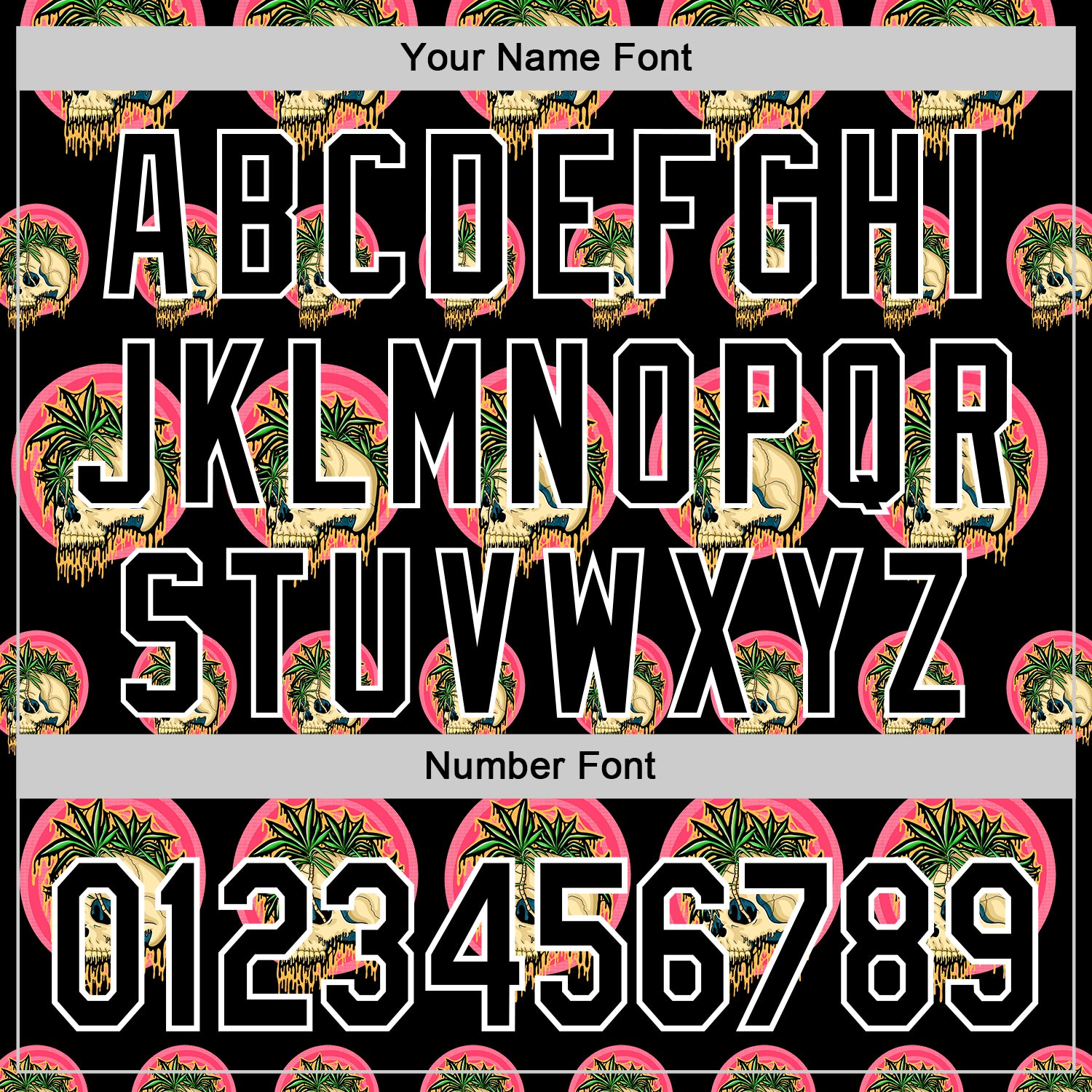 Custom Black White 3D Illymakes Drippy Tropical Skulls Authentic Baseball Jersey