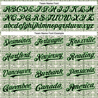 Custom Cream Black-Pea Green 3D KYLMAX HUBTUHAN Authentic Baseball Jersey