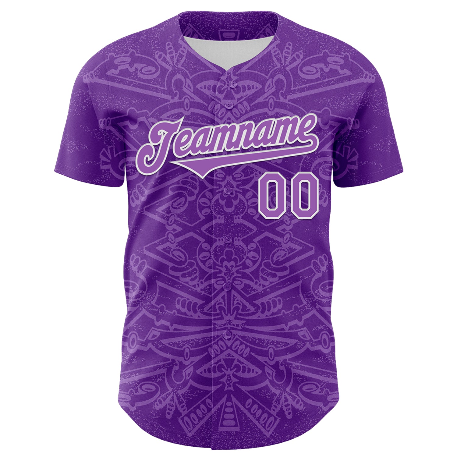 Custom Purple Medium Purple-White 3D KYLMAX HUBTUHAN Authentic Baseball Jersey