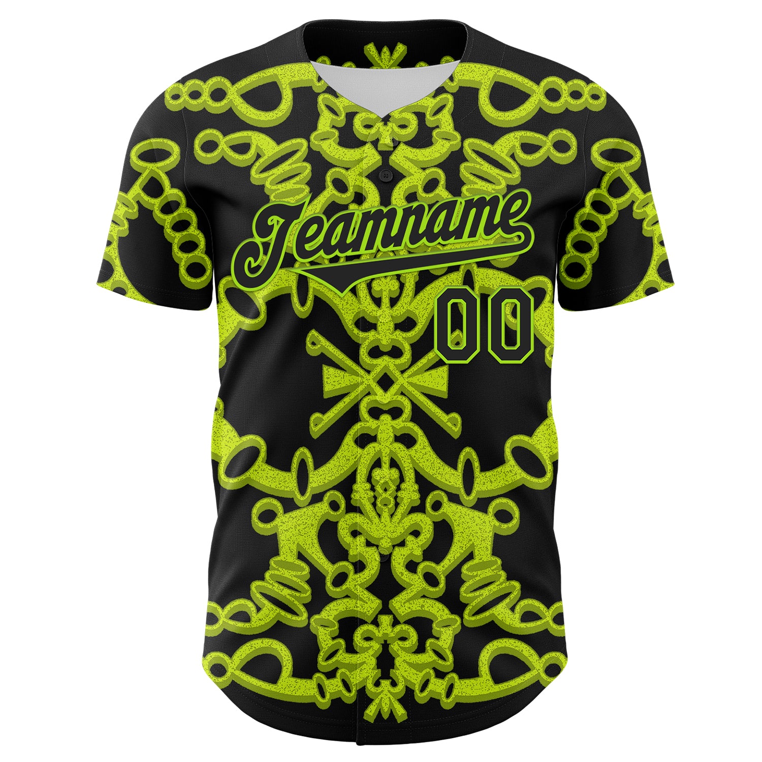 Custom Black Neon Green 3D KYLMAX HUBTUHAN Authentic Baseball Jersey