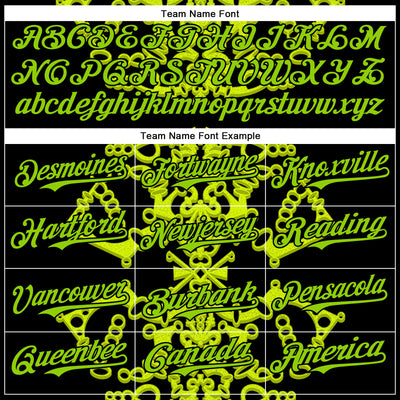 Custom Black Neon Green 3D KYLMAX HUBTUHAN Authentic Baseball Jersey