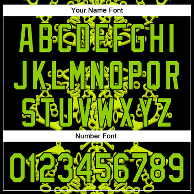 Custom Black Neon Green 3D KYLMAX HUBTUHAN Authentic Baseball Jersey