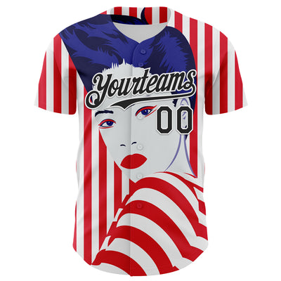 Custom White Black-Red 3D Nikita Fraser Runway Authentic Baseball Jersey