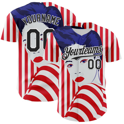 Custom White Black-Red 3D Nikita Fraser Runway Authentic Baseball Jersey