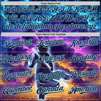 Custom Blue Navy-Ice Blue 3D Syntetyc Stormblessed Authentic Baseball Jersey