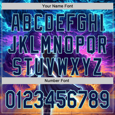 Custom Blue Navy-Ice Blue 3D Syntetyc Stormblessed Authentic Baseball Jersey