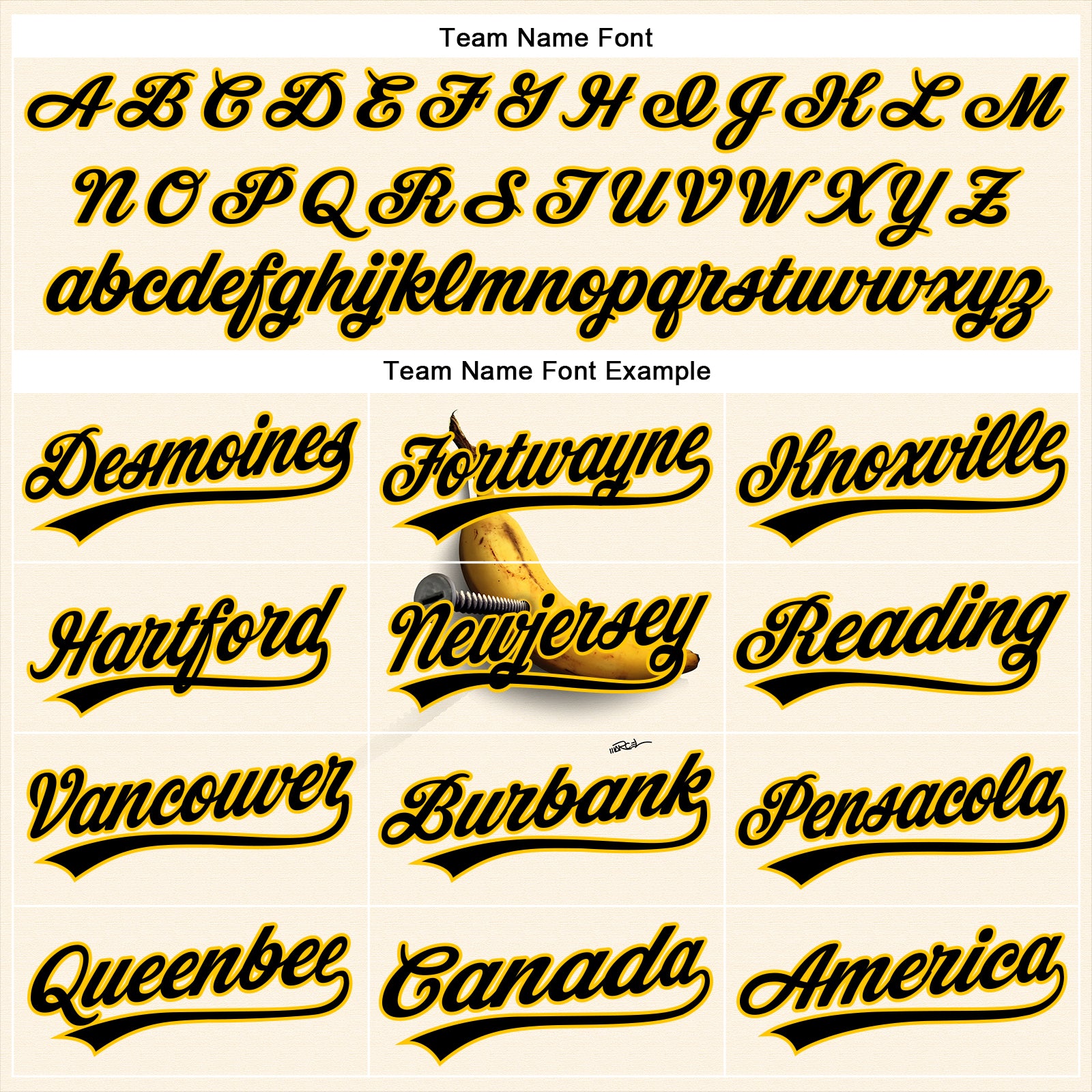 Custom Cream Black-Yellow 3D Marcel Caram Bananas Reinterpretation Authentic Baseball Jersey