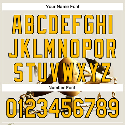 Custom Cream Gold-Black 3D Marcel Caram Thinking Head Authentic Baseball Jersey