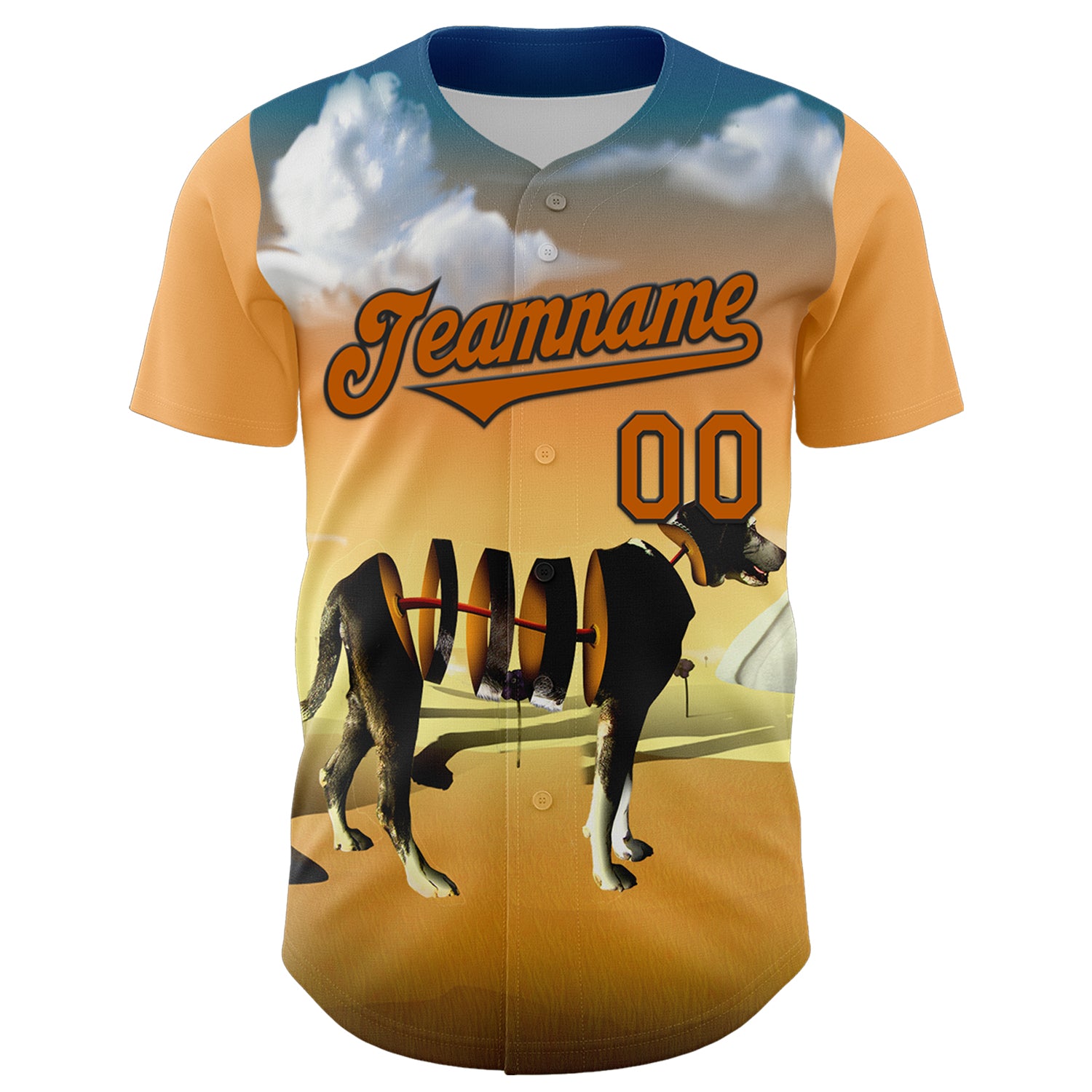 Custom Orange Texas Orange-Black 3D Marcel Caram Drina Authentic Baseball Jersey