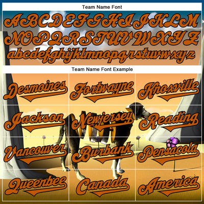 Custom Orange Texas Orange-Black 3D Marcel Caram Drina Authentic Baseball Jersey