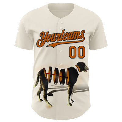 Custom Cream Texas Orange-Black 3D Marcel Caram Drina Authentic Baseball Jersey