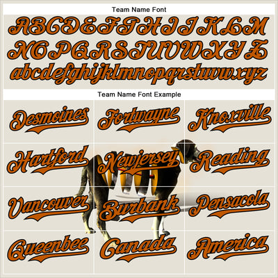 Custom Cream Texas Orange-Black 3D Marcel Caram Drina Authentic Baseball Jersey