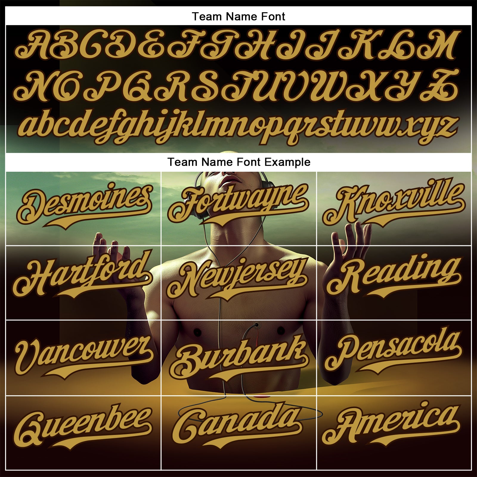 Custom Black Old Gold-Brown 3D Marcel Caram Echoes Of The Heart Authentic Baseball Jersey