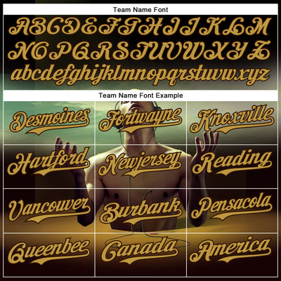 Custom Black Old Gold-Brown 3D Marcel Caram Echoes Of The Heart Authentic Baseball Jersey