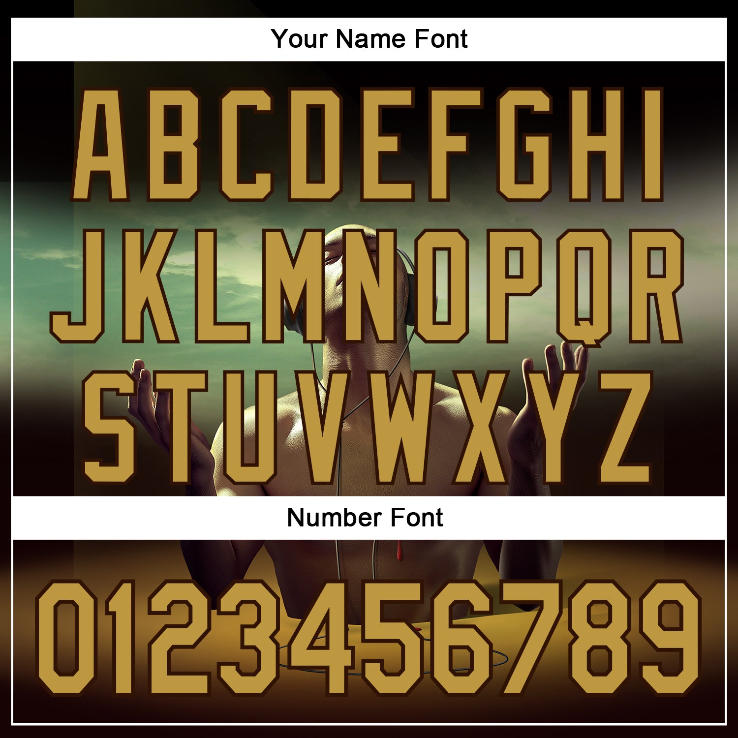 Custom Black Old Gold-Brown 3D Marcel Caram Echoes Of The Heart Authentic Baseball Jersey