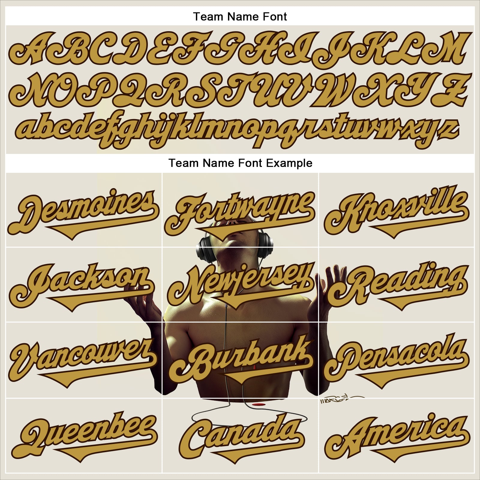 Custom Cream Old Gold-Brown 3D Marcel Caram Echoes Of The Heart Authentic Baseball Jersey