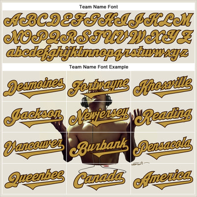 Custom Cream Old Gold-Brown 3D Marcel Caram Echoes Of The Heart Authentic Baseball Jersey