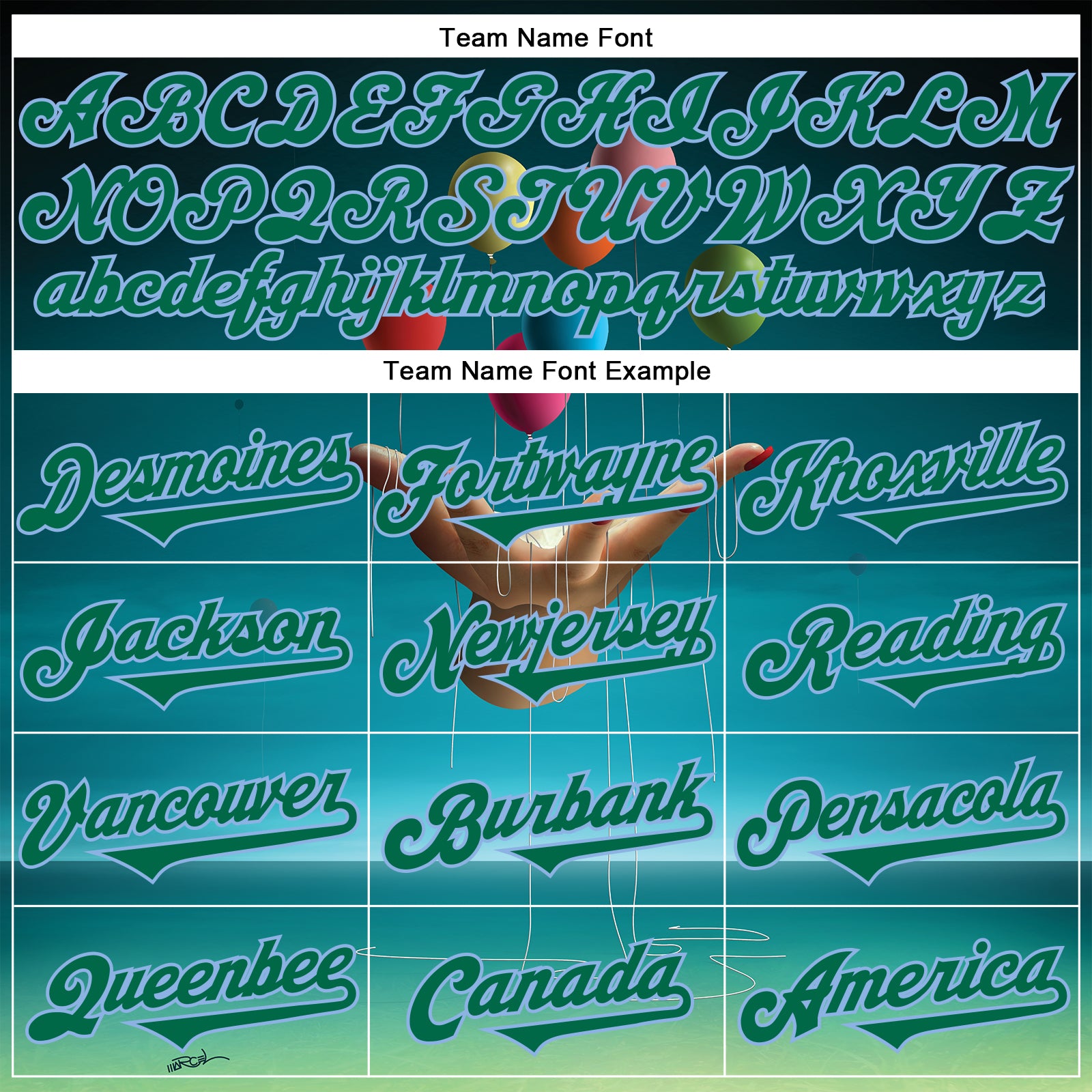 Custom Blue Kelly Green-Light Blue 3D Marcel Caram Allegory With Hand Authentic Baseball Jersey