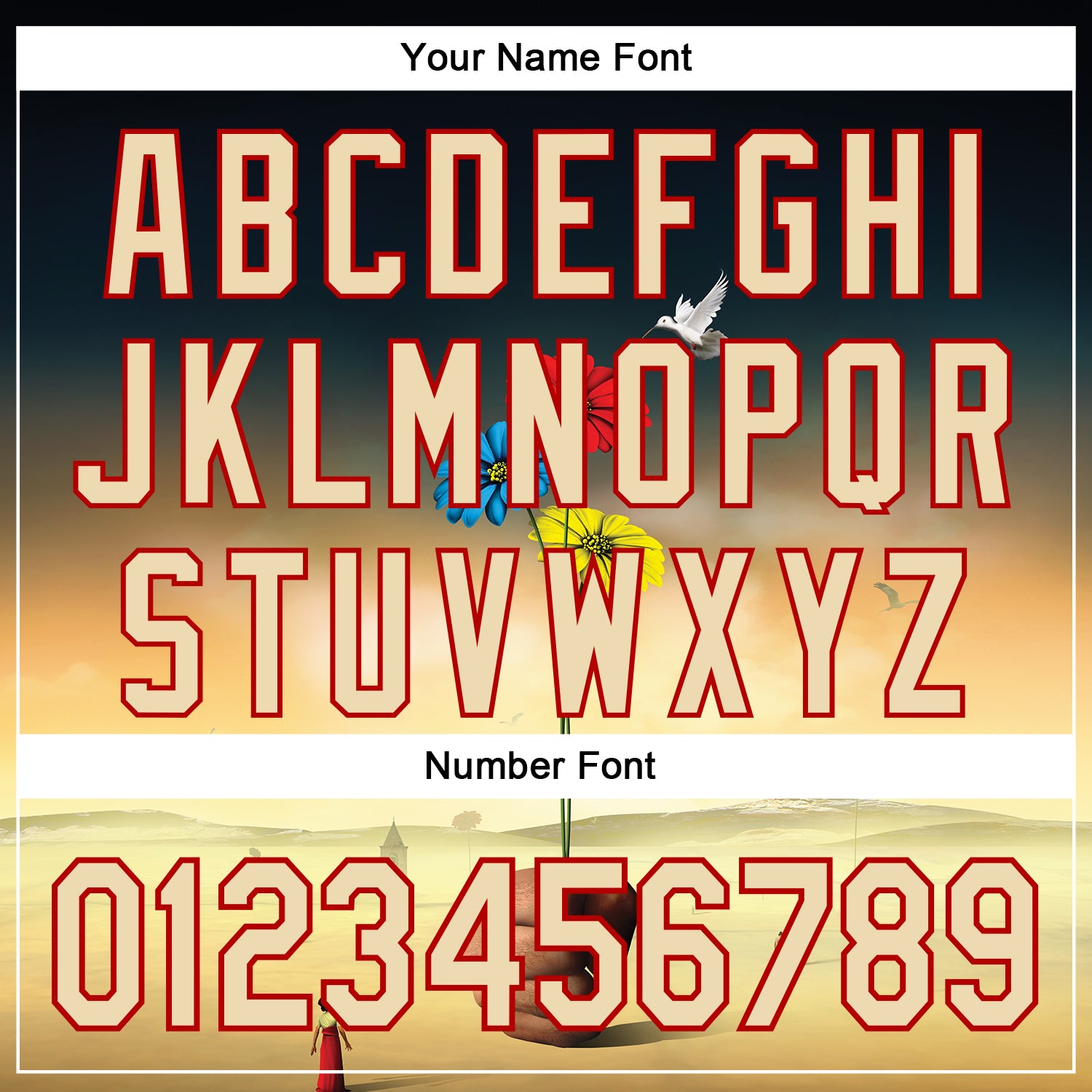 Custom Black Cream-Red 3D Marcel Caram Three Daisies Authentic Baseball Jersey