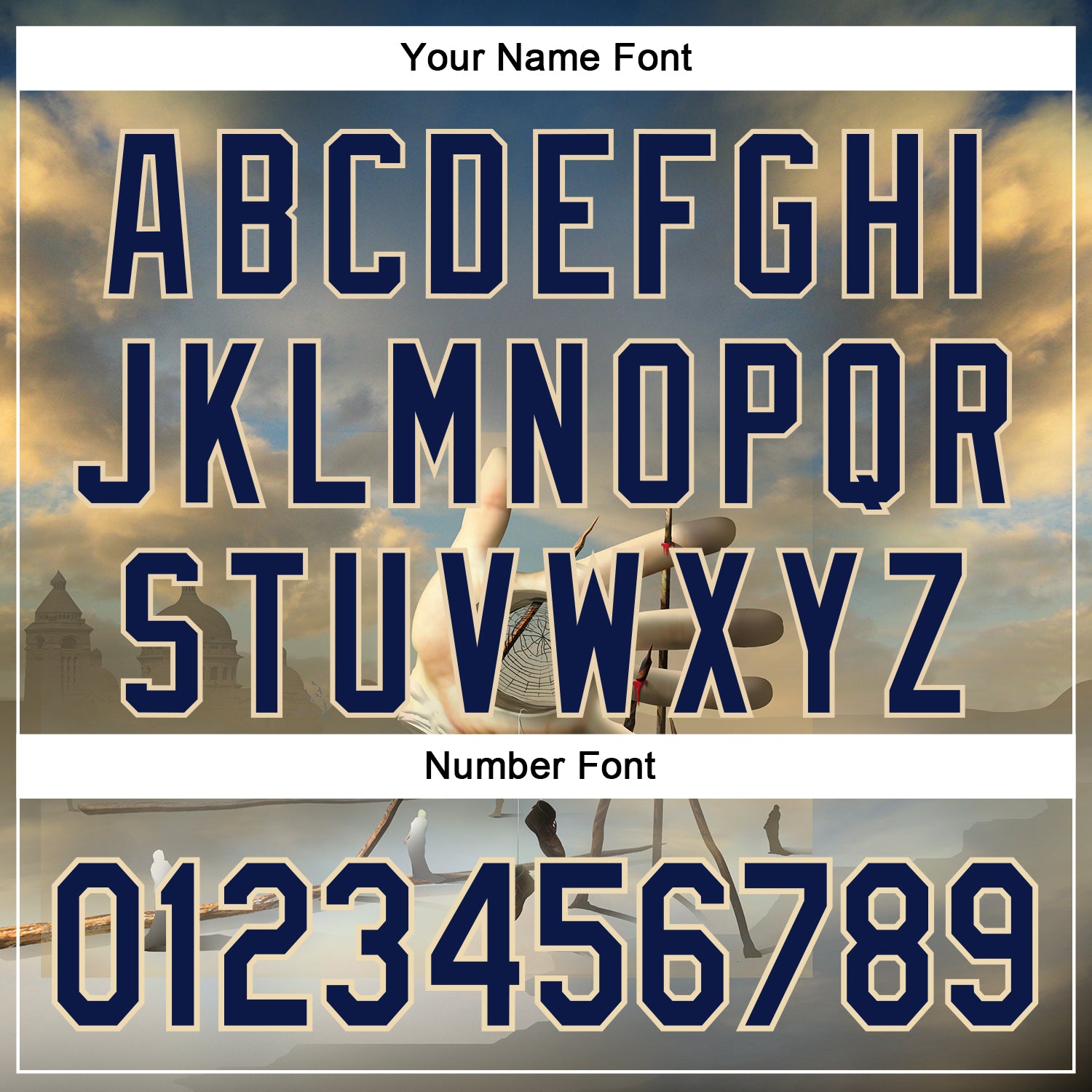 Custom Blue Navy-Cream 3D Marcel Caram The Barbs And The Hand Authentic Baseball Jersey