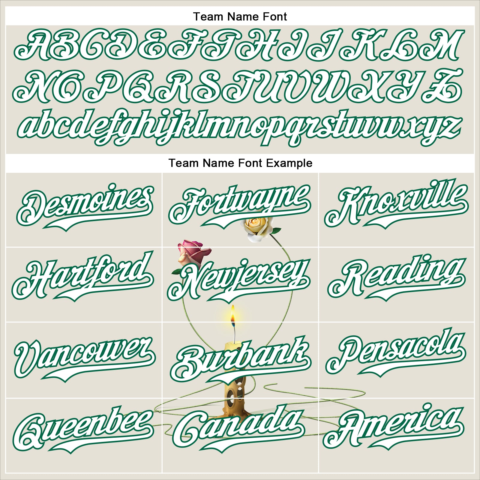 Custom Cream White-Kelly Green 3D Marcel Caram The Dance Of The Roses Authentic Baseball Jersey