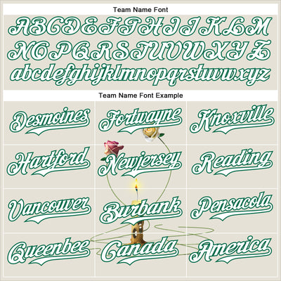 Custom Cream White-Kelly Green 3D Marcel Caram The Dance Of The Roses Authentic Baseball Jersey