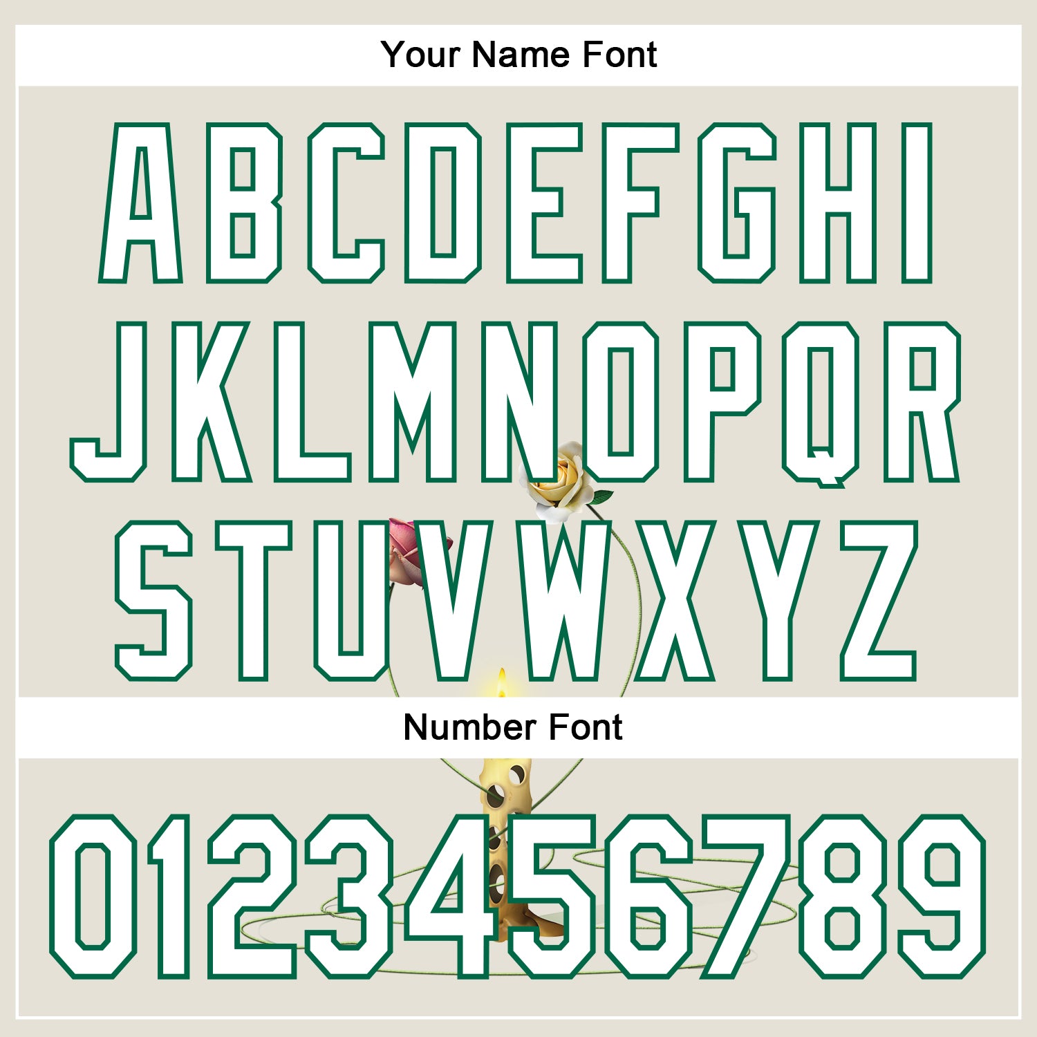 Custom Cream White-Kelly Green 3D Marcel Caram The Dance Of The Roses Authentic Baseball Jersey