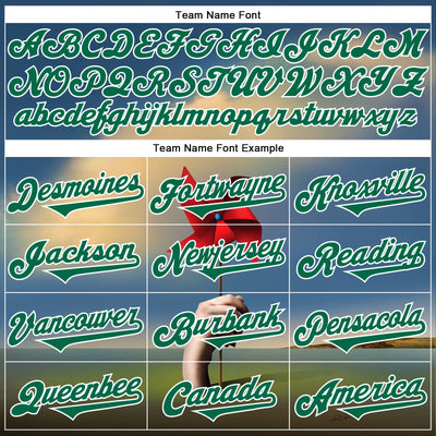 Custom Blue Kelly Green-White 3D Marcel Caram Red Weathervane Authentic Baseball Jersey