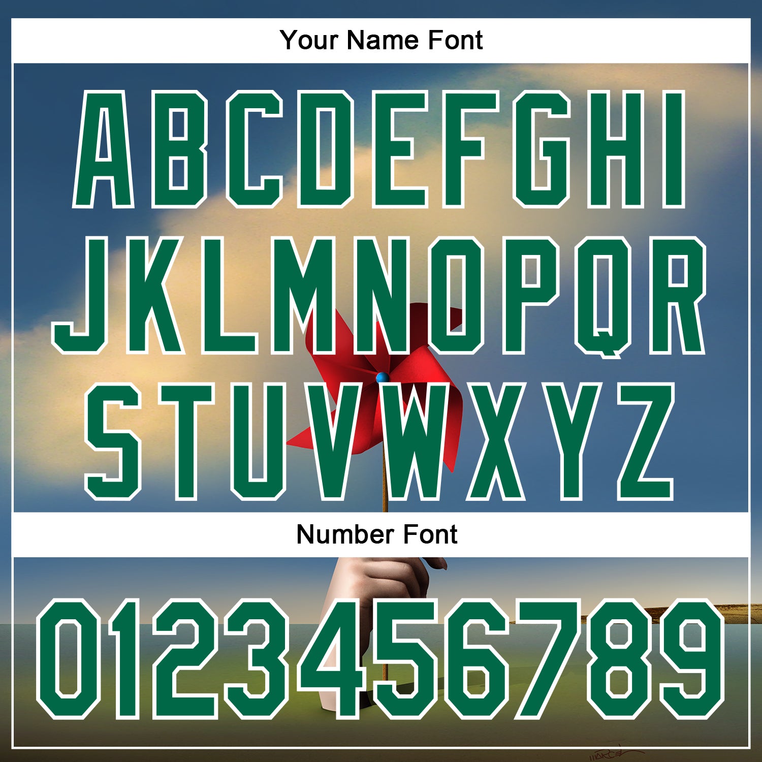 Custom Blue Kelly Green-White 3D Marcel Caram Red Weathervane Authentic Baseball Jersey