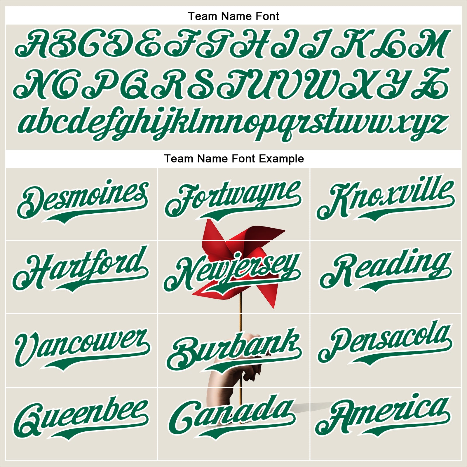 Custom Cream Kelly Green-White 3D Marcel Caram Red Weathervane Authentic Baseball Jersey