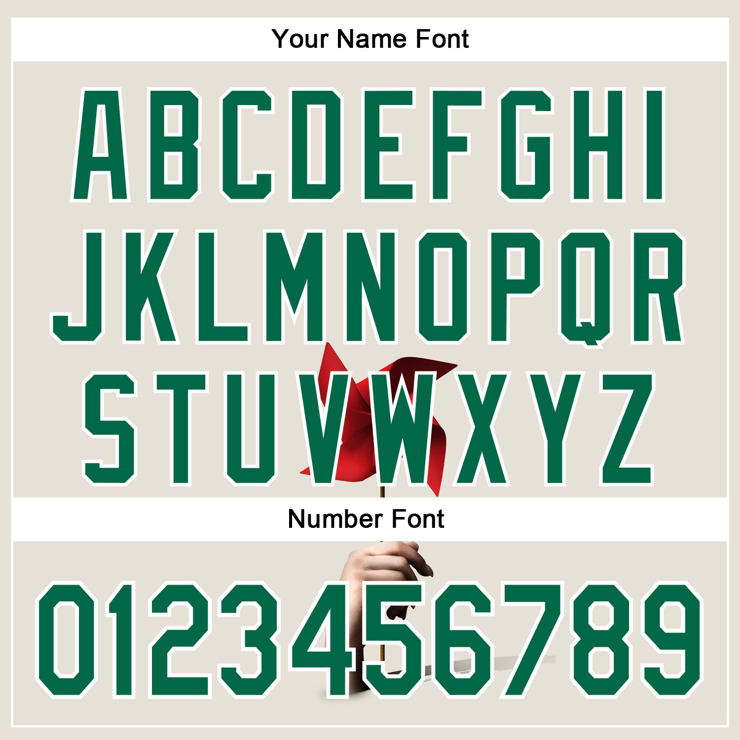 Custom Cream Kelly Green-White 3D Marcel Caram Red Weathervane Authentic Baseball Jersey