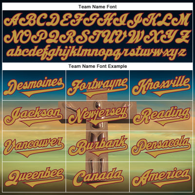 Custom Black Old Gold-Crimson 3D Marcel Caram The Man And The Cross Authentic Baseball Jersey