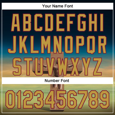 Custom Black Old Gold-Crimson 3D Marcel Caram The Man And The Cross Authentic Baseball Jersey