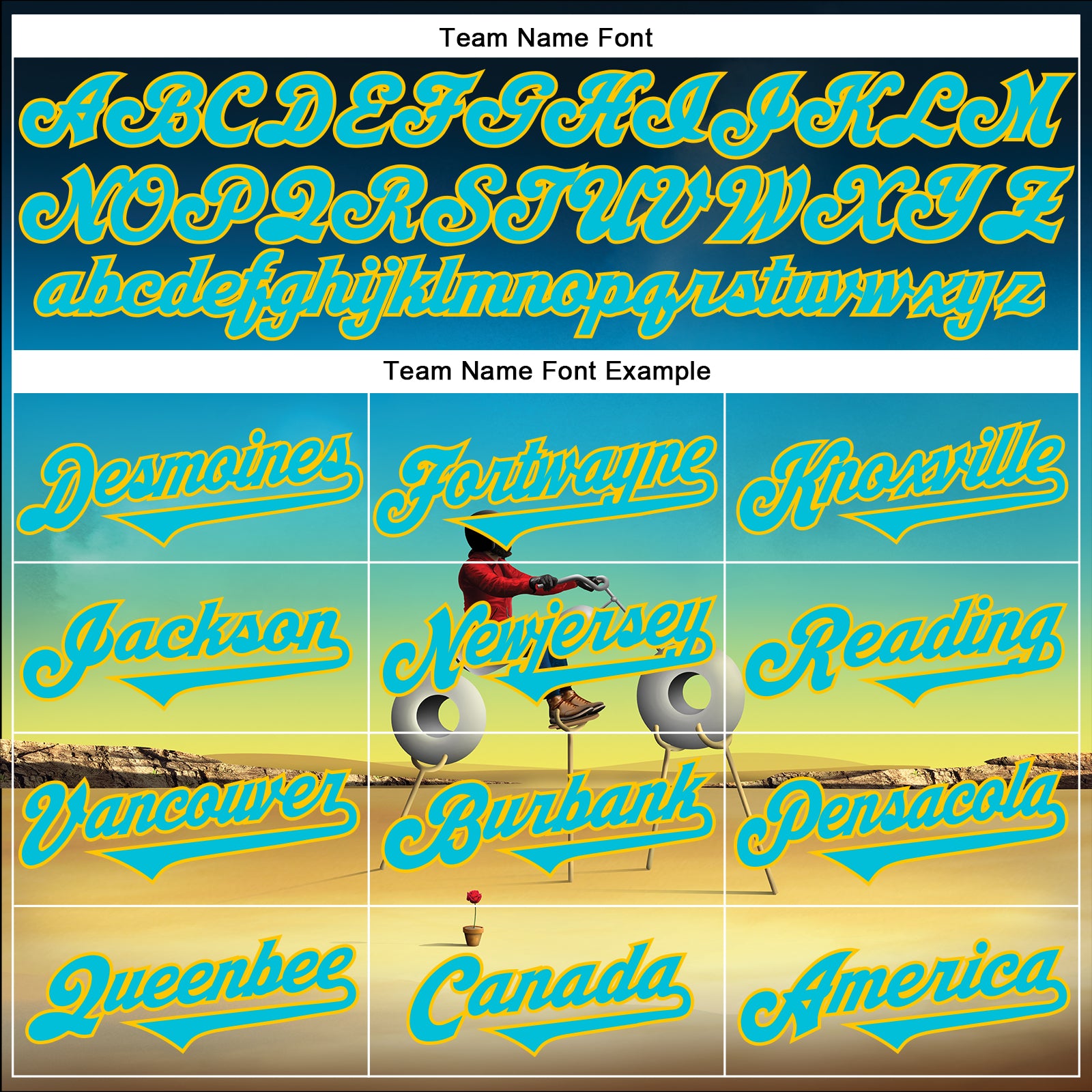 Custom Blue Lakes Blue-Yellow 3D Marcel Caram Man With Motorcycle Authentic Baseball Jersey