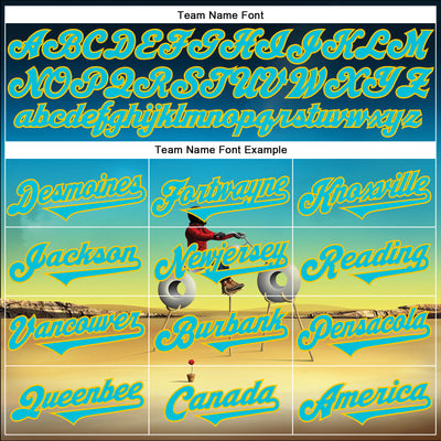 Custom Blue Lakes Blue-Yellow 3D Marcel Caram Man With Motorcycle Authentic Baseball Jersey