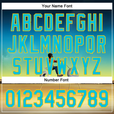 Custom Blue Lakes Blue-Yellow 3D Marcel Caram Man With Motorcycle Authentic Baseball Jersey