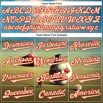 Custom Blue City Cream-Red 3D Marcel Caram The Clown Authentic Baseball Jersey