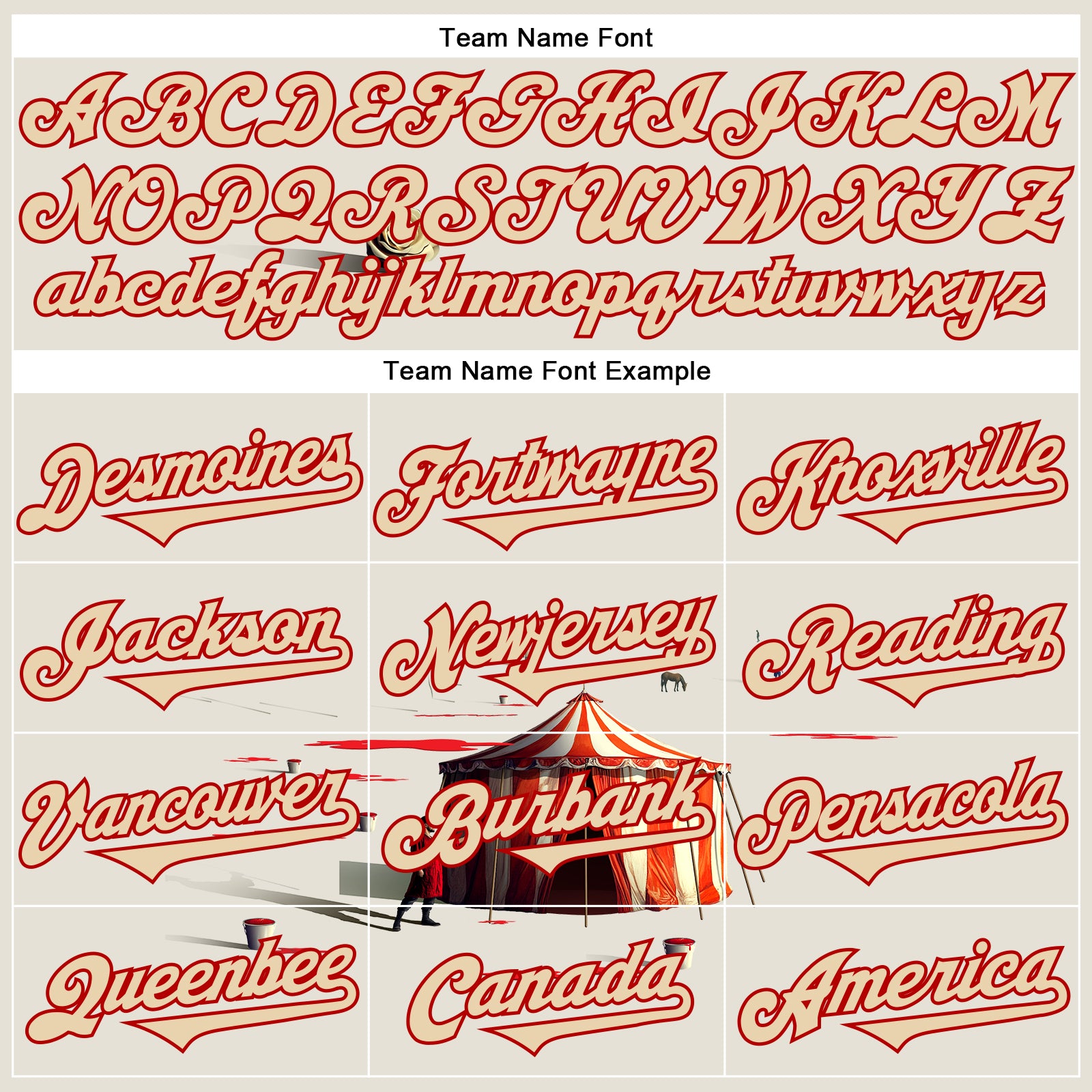 Custom Cream City Cream-Red 3D Marcel Caram The Clown Authentic Baseball Jersey