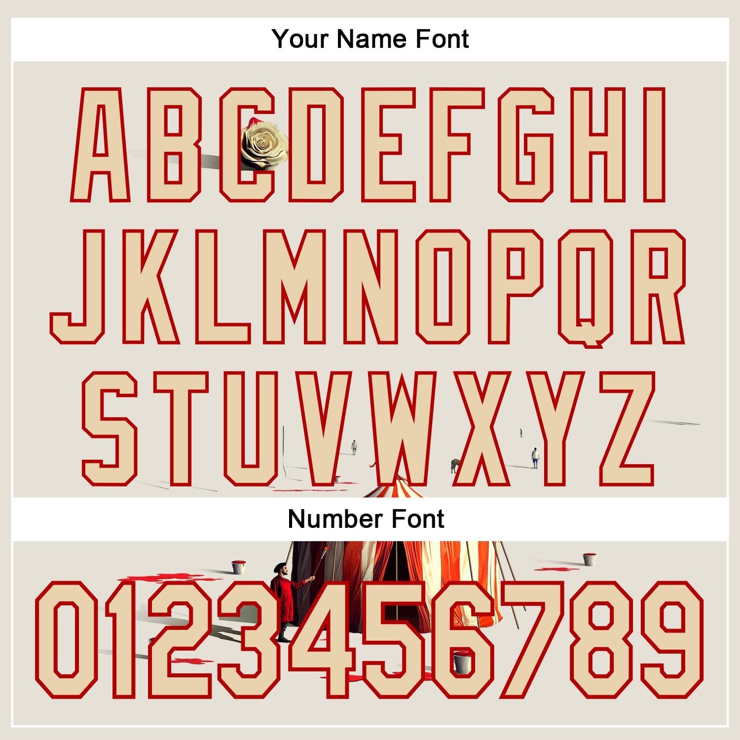 Custom Cream City Cream-Red 3D Marcel Caram The Clown Authentic Baseball Jersey