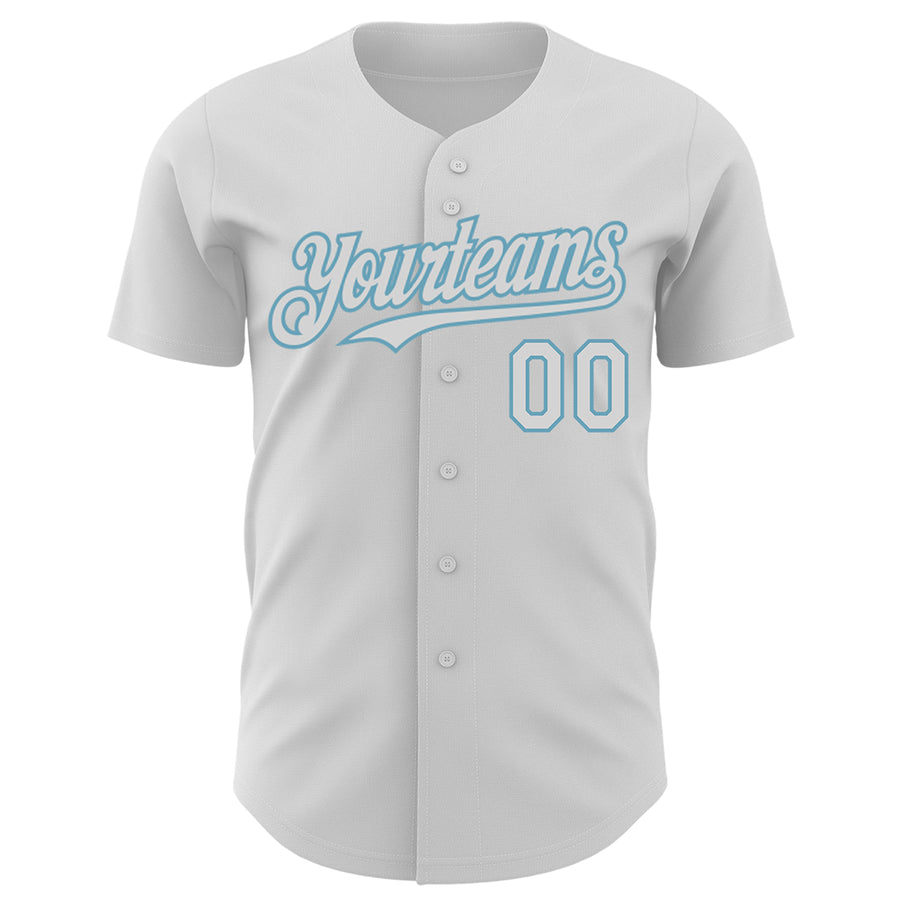 Custom White Shadow Blue 3D Marcel Caram The Horn Authentic Baseball Jersey