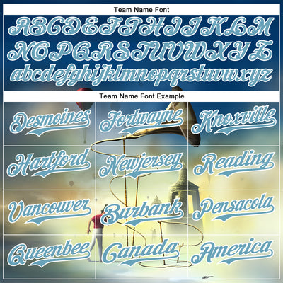 Custom White Shadow Blue 3D Marcel Caram The Horn Authentic Baseball Jersey