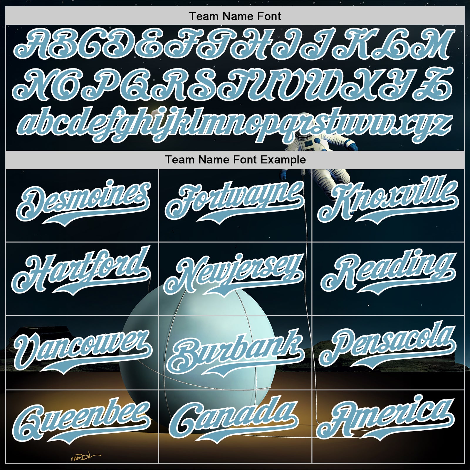 Custom Black Shadow Blue-White 3D Marcel Caram The Astronaut Authentic Baseball Jersey