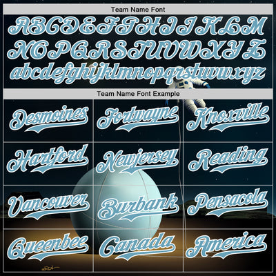 Custom Black Shadow Blue-White 3D Marcel Caram The Astronaut Authentic Baseball Jersey