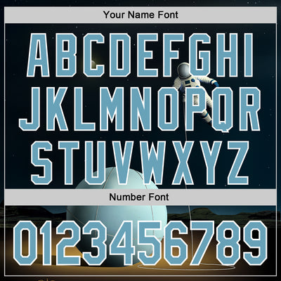 Custom Black Shadow Blue-White 3D Marcel Caram The Astronaut Authentic Baseball Jersey