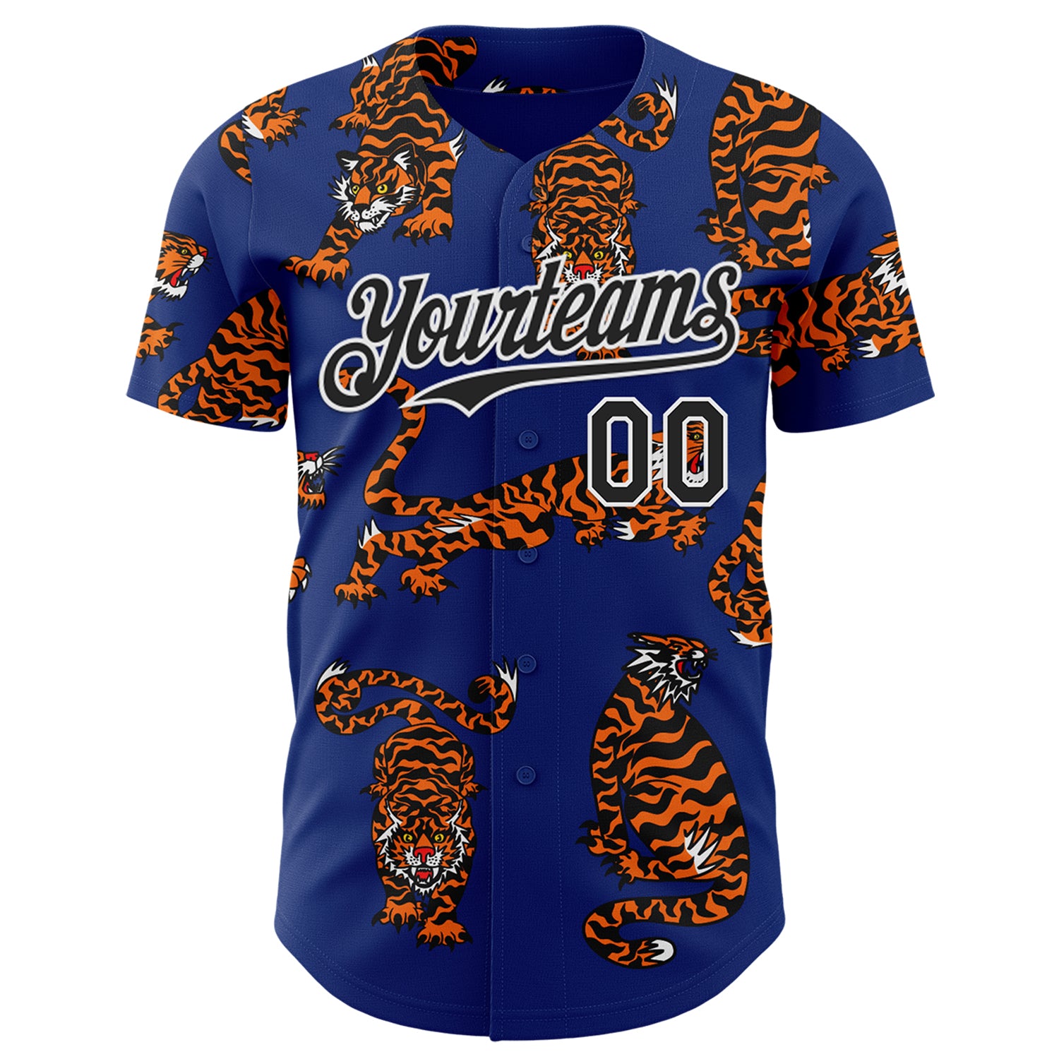 Custom Royal Black-White 3D Alexandra Ramirez Tigers Street Art Authentic Baseball Jersey