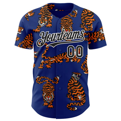 Custom Royal Black-White 3D Alexandra Ramirez Tigers Street Art Authentic Baseball Jersey