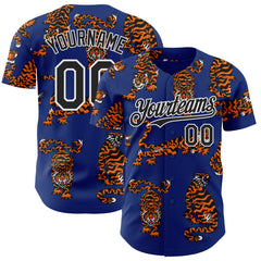 Custom Royal Black-White 3D Alexandra Ramirez Tigers Street Art Authentic Baseball Jersey